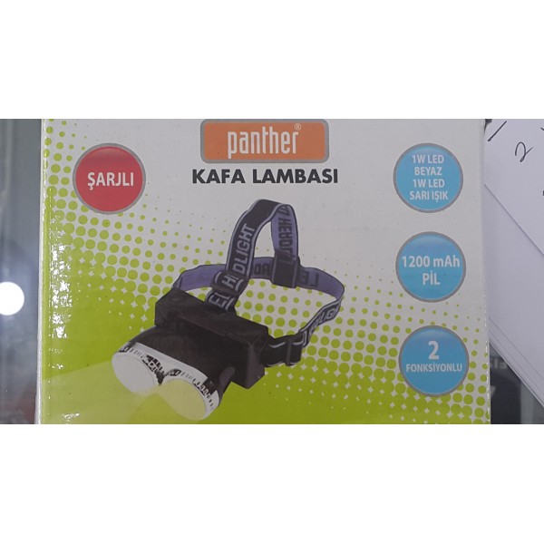 şarjlı pantherkafa lambası 9 led